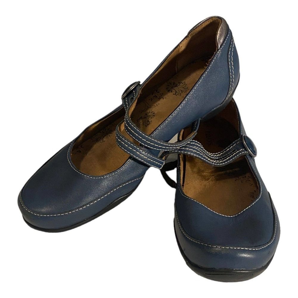 TAOS Women's Blue Leather Mary Jane Shoes Size 9 - Picture 4 of 11